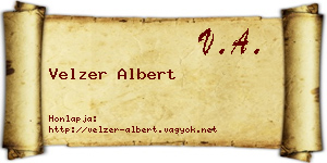 Velzer Albert névjegykártya